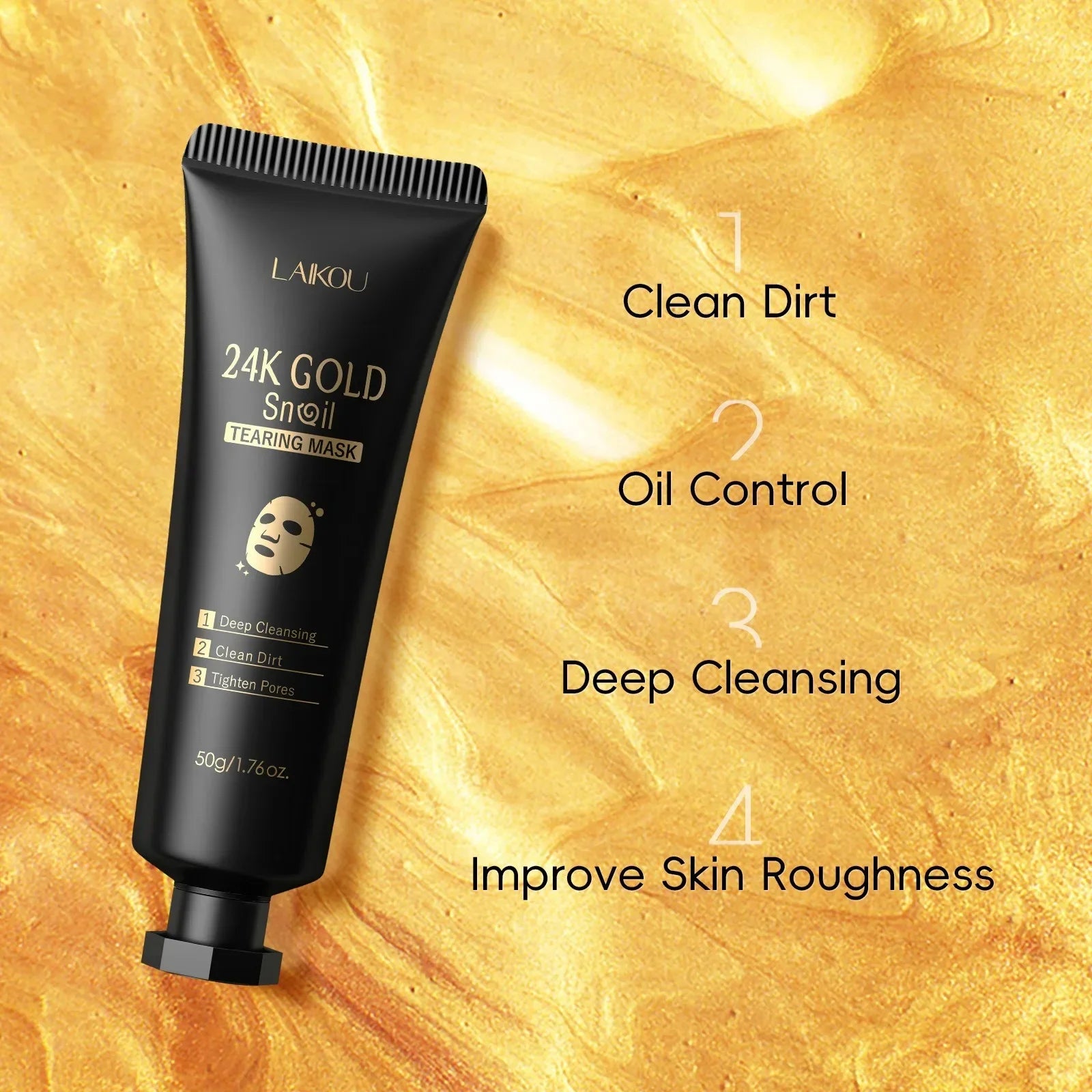Incantia 24K Gold Snail Glow Mask — K-Beauty Pore Refining Treatment