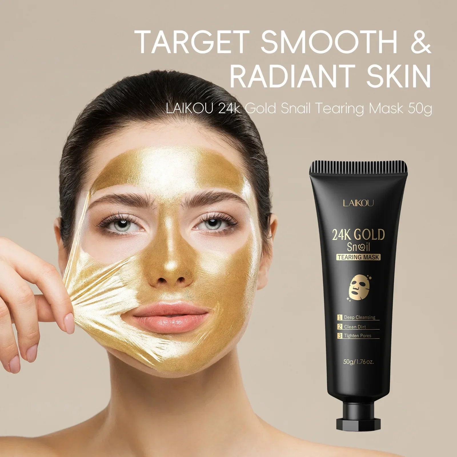 Incantia 24K Gold Snail Glow Mask — K-Beauty Pore Refining Treatment